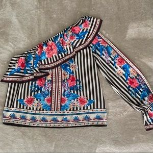 Flying Tomato One Shoulder Ruffle Blouse